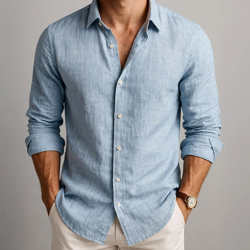 Augustin - Men's Collared Long Sleeve Relaxed Shirt