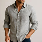 Augustin - Men's Collared Long Sleeve Relaxed Shirt