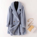 Abigail - Women's Plush Double-Breasted Teddy Coat