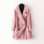 Abigail - Women's Plush Double-Breasted Teddy Coat