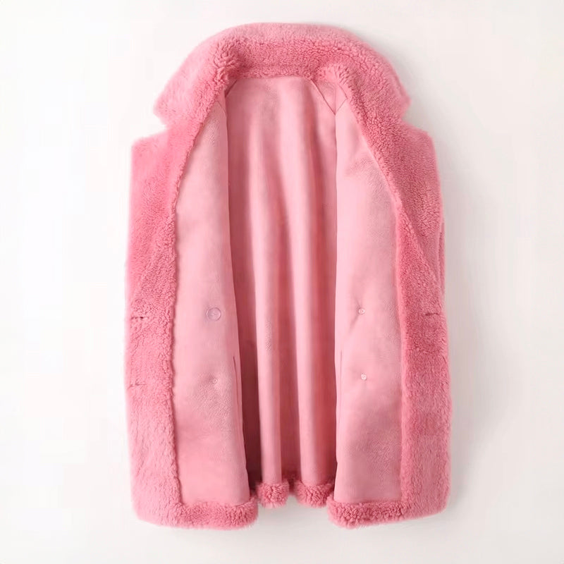 Abigail - Women's Plush Double-Breasted Teddy Coat