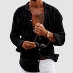 Adam - Men's Lightweight Linen Button-Up Shirt
