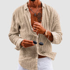 Adam - Men's Lightweight Linen Button-Up Shirt