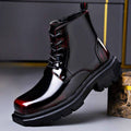 Adan - Men's Glossy Patent Combat Boots