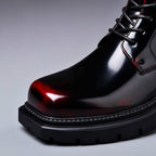 Adan - Men's Glossy Patent Combat Boots