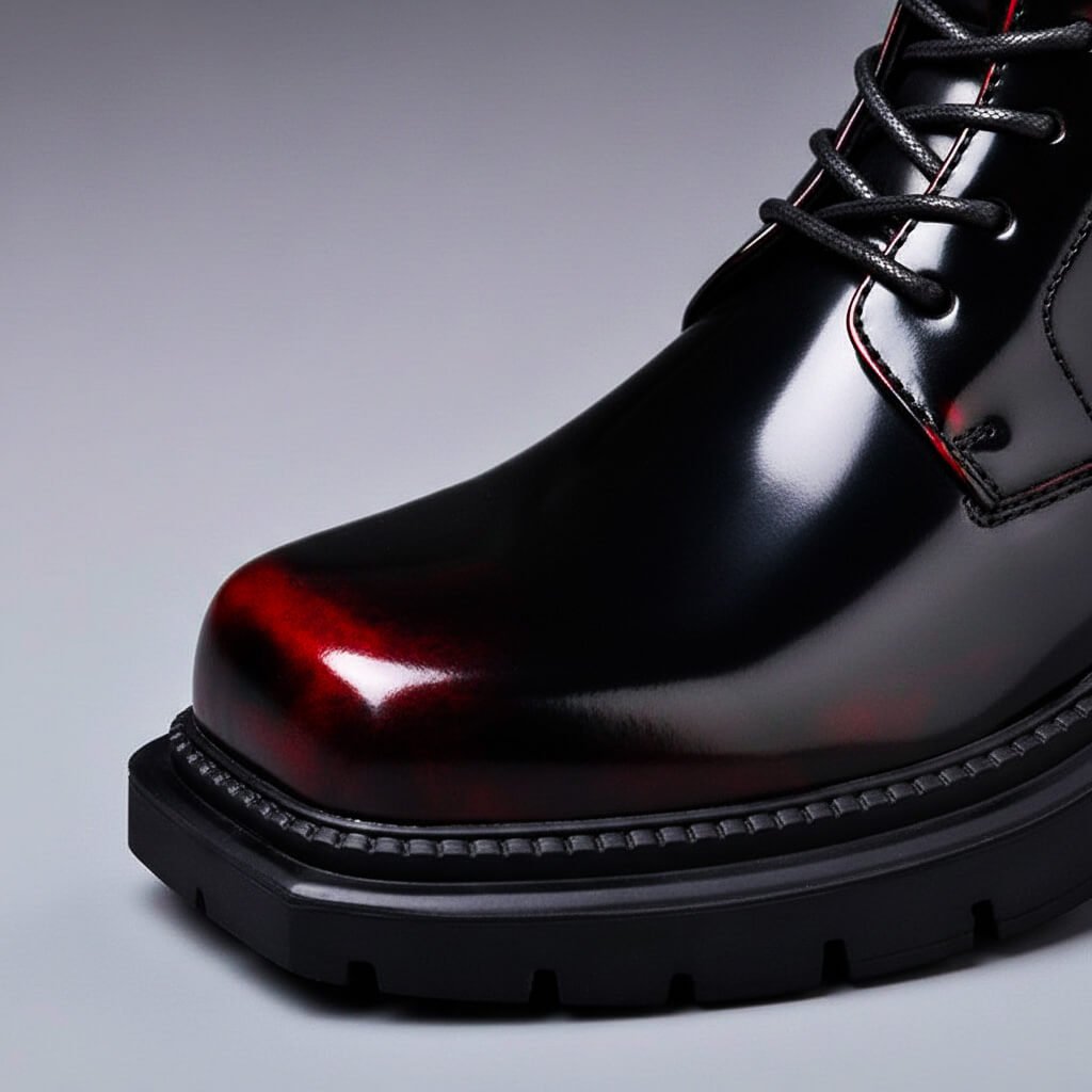 Adan - Men's Glossy Patent Combat Boots