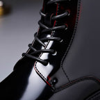 Adan - Men's Glossy Patent Combat Boots
