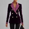 Adelle - Women's Leopard Print Slim Fit Blazer Jacket