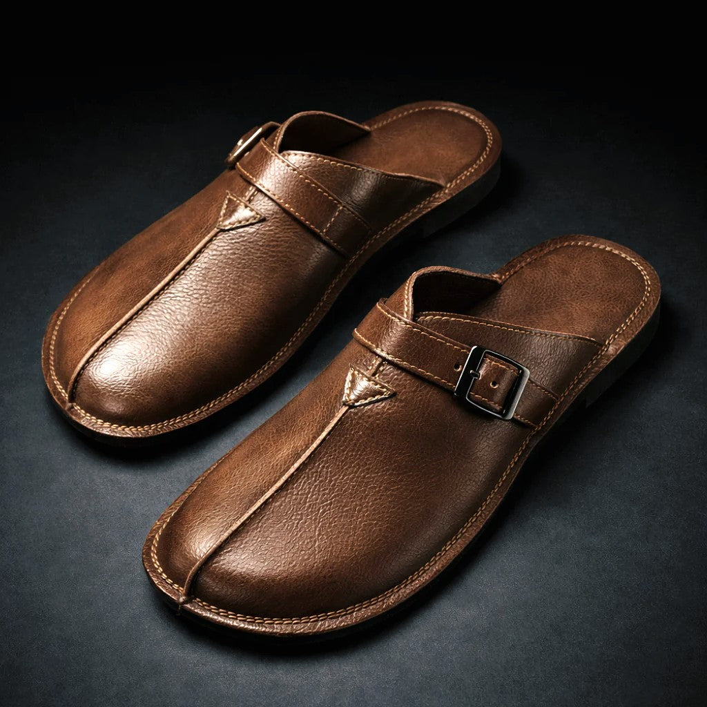 Adriel - Men’s Casual Buckle Strap Backless Loafers