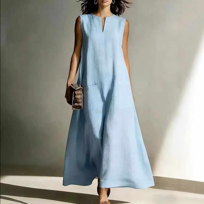 Ailsa - Women’s Linen Sleeveless Maxi Dress