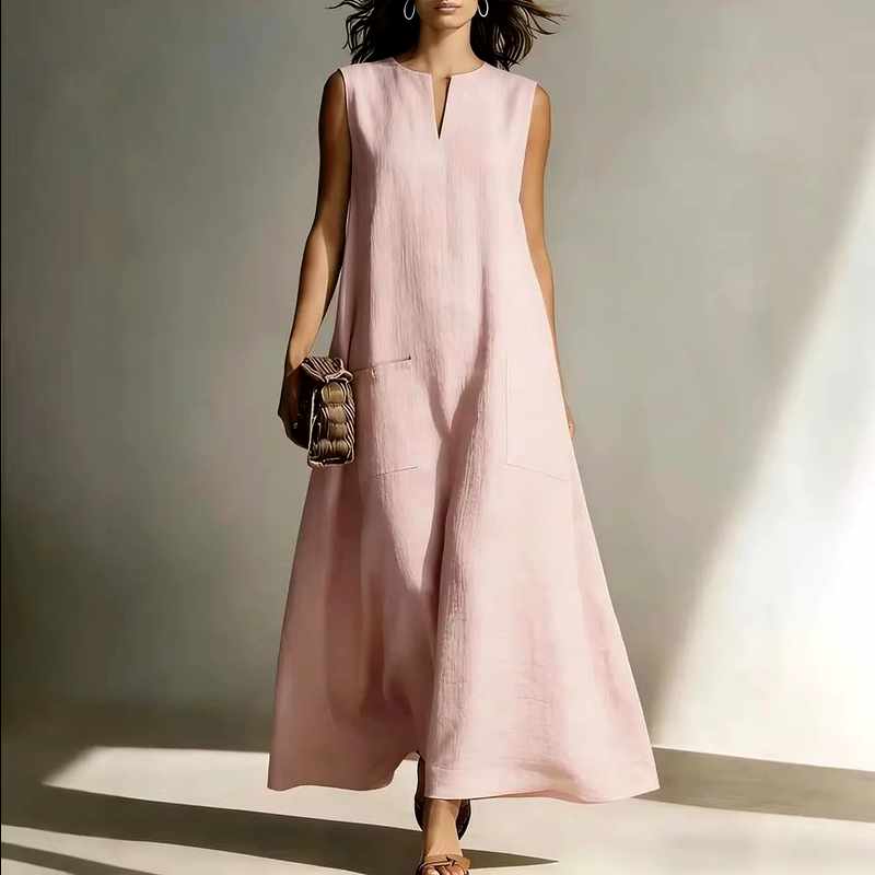 Ailsa - Women’s Linen Sleeveless Maxi Dress
