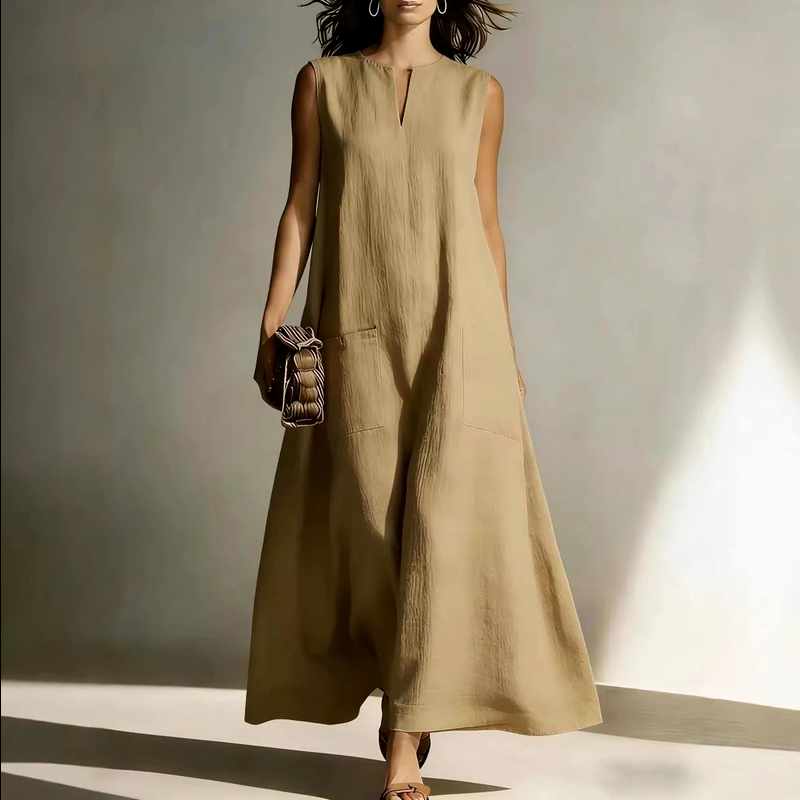 Ailsa - Women’s Linen Sleeveless Maxi Dress