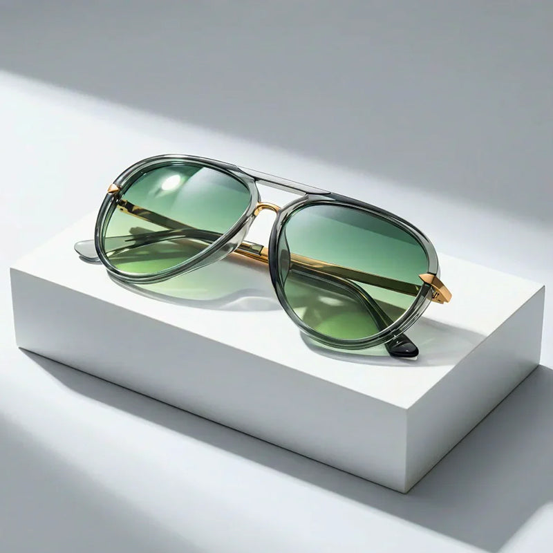 Airo - Thick Frame Gradient Aviator Sunglasses