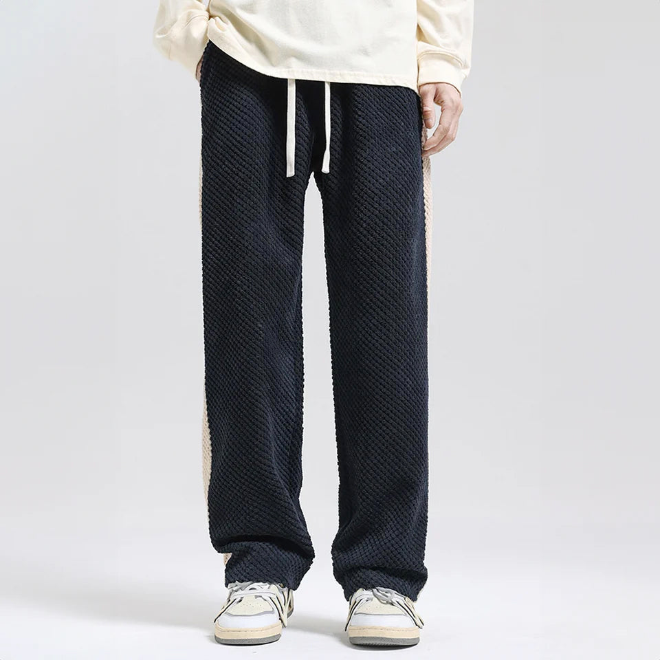 Alberto - Men's Metro Corduroy Wide-Leg Side-Stripe Pants