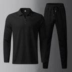 Alexander - Men's Waffle Knit Long Sleeve Polo Set