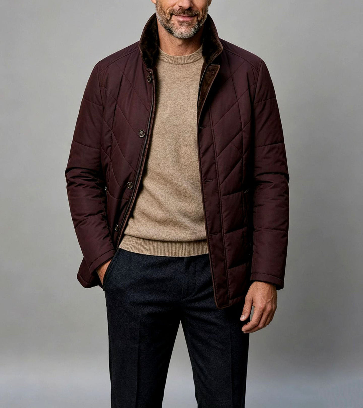 Alfie - Men's Quilted Stand Collar Lightweight Jacket