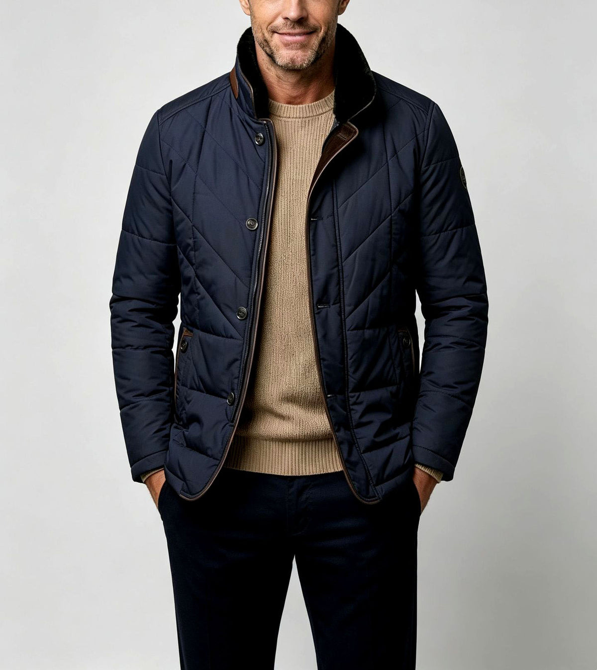 Alfie - Men's Quilted Stand Collar Lightweight Jacket