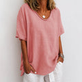 Alice - Women's Oversized Drop Shoulder Scoop Neck Shirt