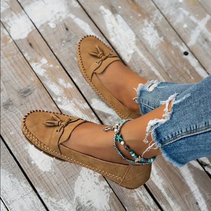 Alice - Women’s Tassel Stitch Slip-On Loafers