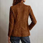 Alison - Women's Suede Single-Breasted Retro Blazer Jacket