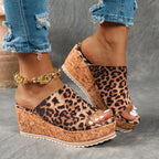 Amanda - Women’s Cork Platform Slide Wedge Sandals