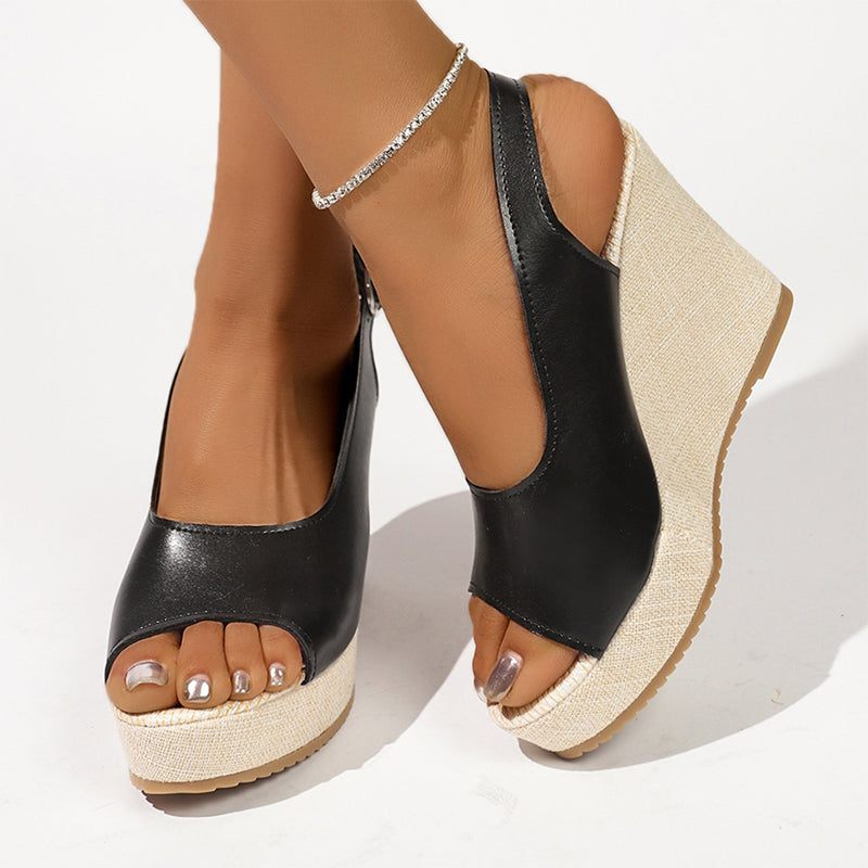 Amara - Women’s Slingback Platform Wedge Sandals