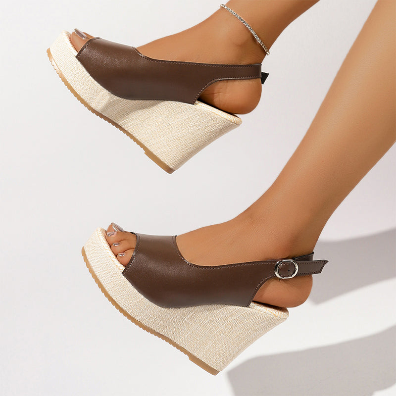 Amara - Women’s Slingback Platform Wedge Sandals