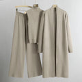 Andrea - Women's Knit Cardigan, Top & Pants Set