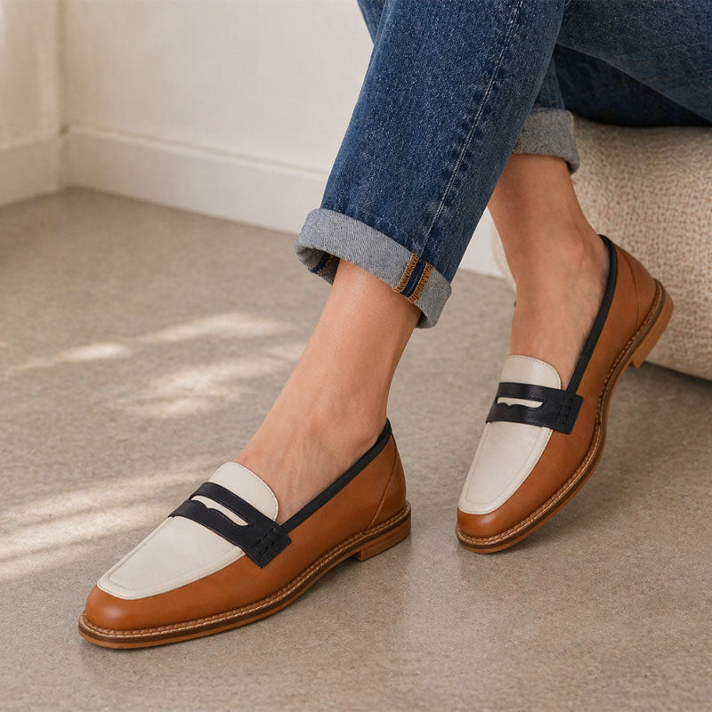 Annie - Women's Color-block Vintage Penny Loafers