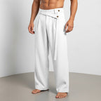 Anthony - Men's Wide-Leg Wrap Waist Linen Look Pants