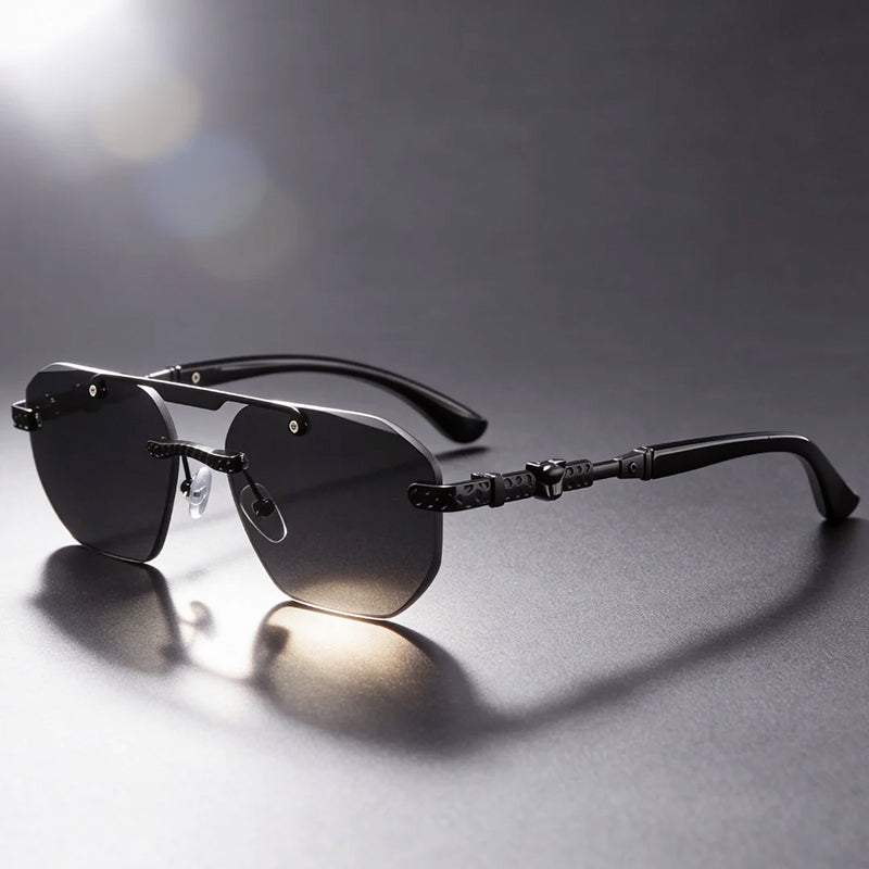 Arcane - Rimless Sunglasses with Metal Detail