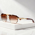 Arcane - Rimless Sunglasses with Metal Detail