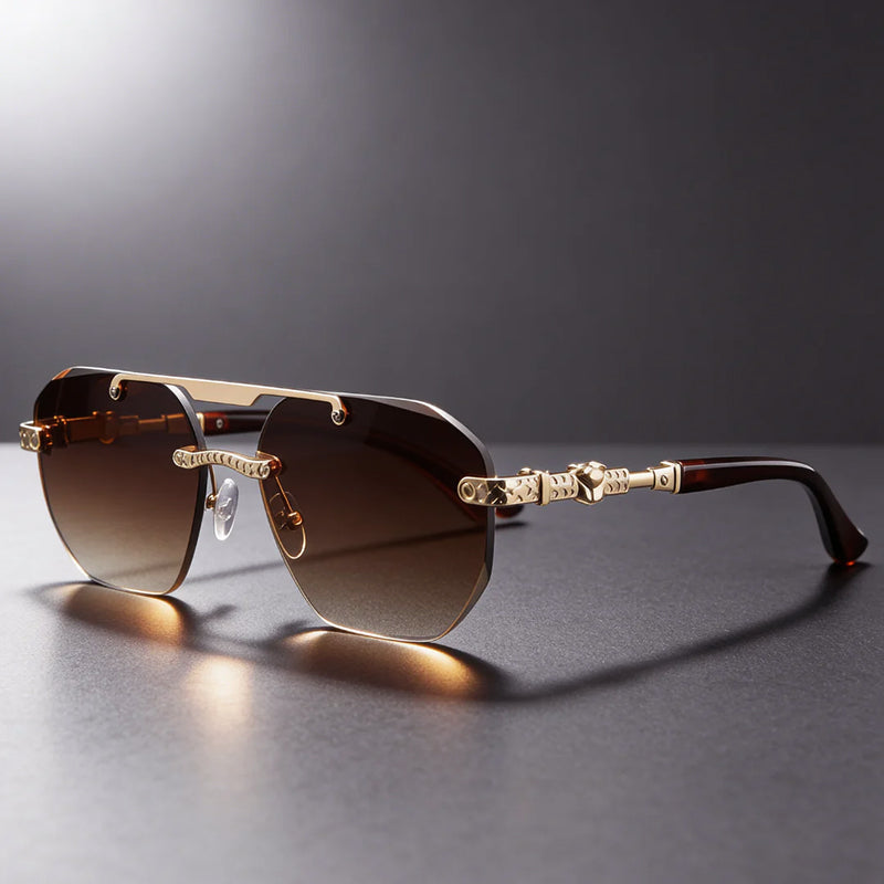 Arcane - Rimless Sunglasses with Metal Detail