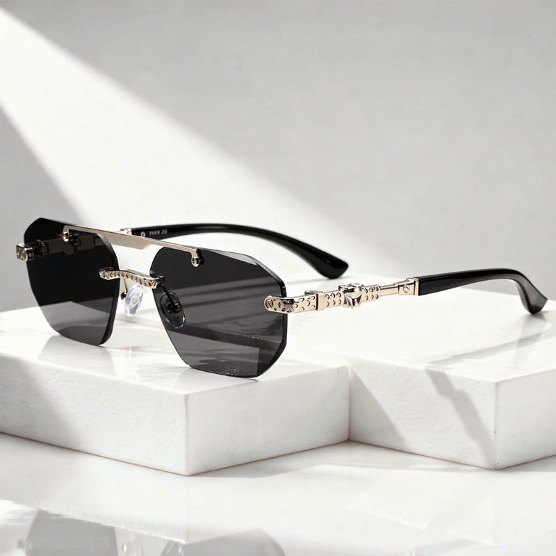 Arcane - Rimless Sunglasses with Metal Detail