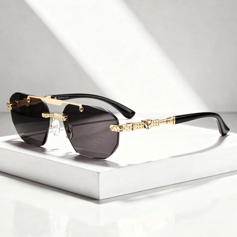 Arcane - Rimless Sunglasses with Metal Detail