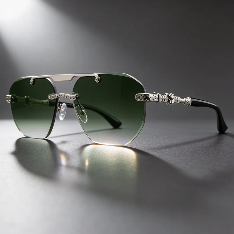 Arcane - Rimless Sunglasses with Metal Detail