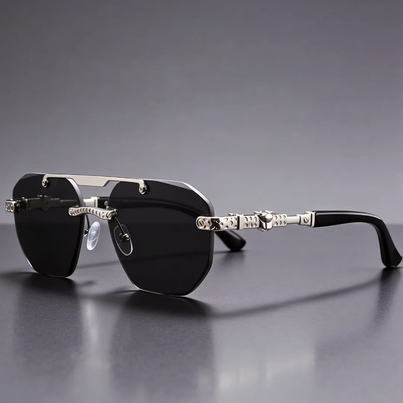 Arcane - Rimless Sunglasses with Metal Detail