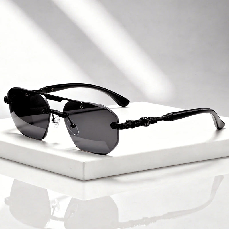 Arcane - Rimless Sunglasses with Metal Detail