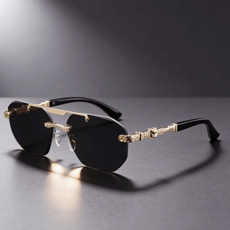 Arcane - Rimless Sunglasses with Metal Detail