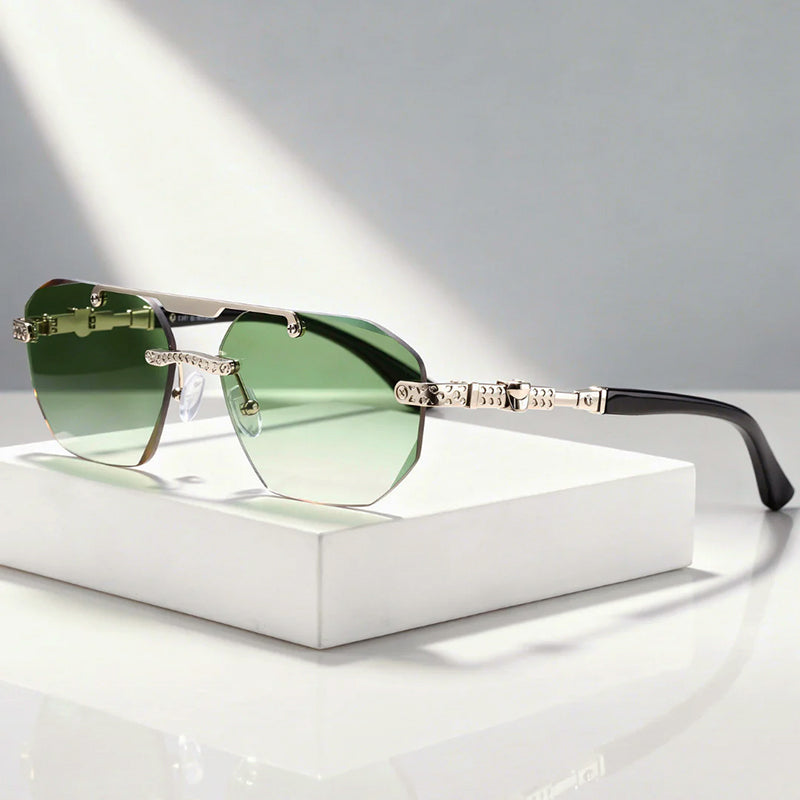 Arcane - Rimless Sunglasses with Metal Detail