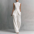 Aria - Women's Sleeveless High-Neck Draped Jumpsuit