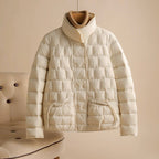 Aria - Women's Square-Quilted Double-Breasted Down Jacket