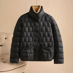 Aria - Women's Square-Quilted Double-Breasted Down Jacket