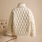 Aria - Women's Square-Quilted Double-Breasted Down Jacket