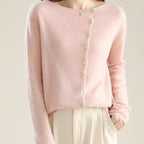 Ariana - Women's Asymmetrical Button Knit Sweater