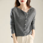 Ariana - Women's Asymmetrical Button Knit Sweater