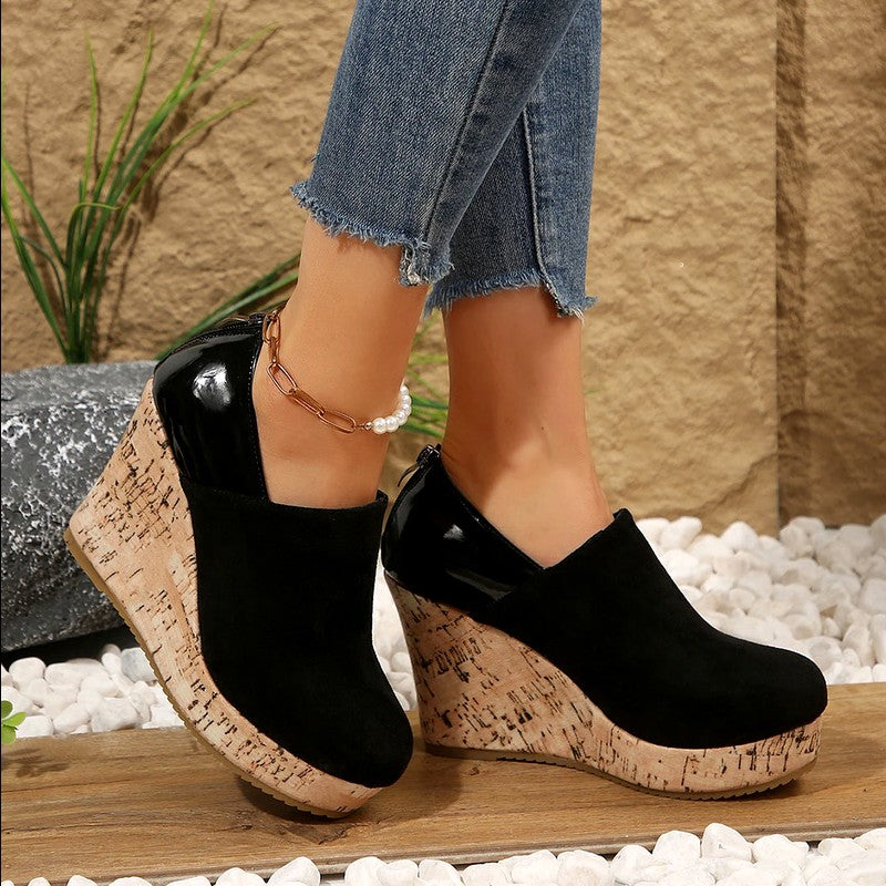Arianwen - Women’s Cork Wedge Slip-On Mules