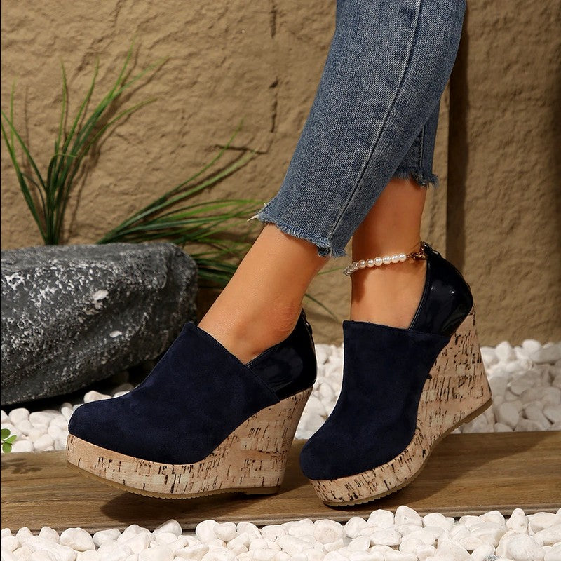Arianwen - Women’s Cork Wedge Slip-On Mules