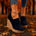Arianwen - Women’s Cork Wedge Slip-On Mules