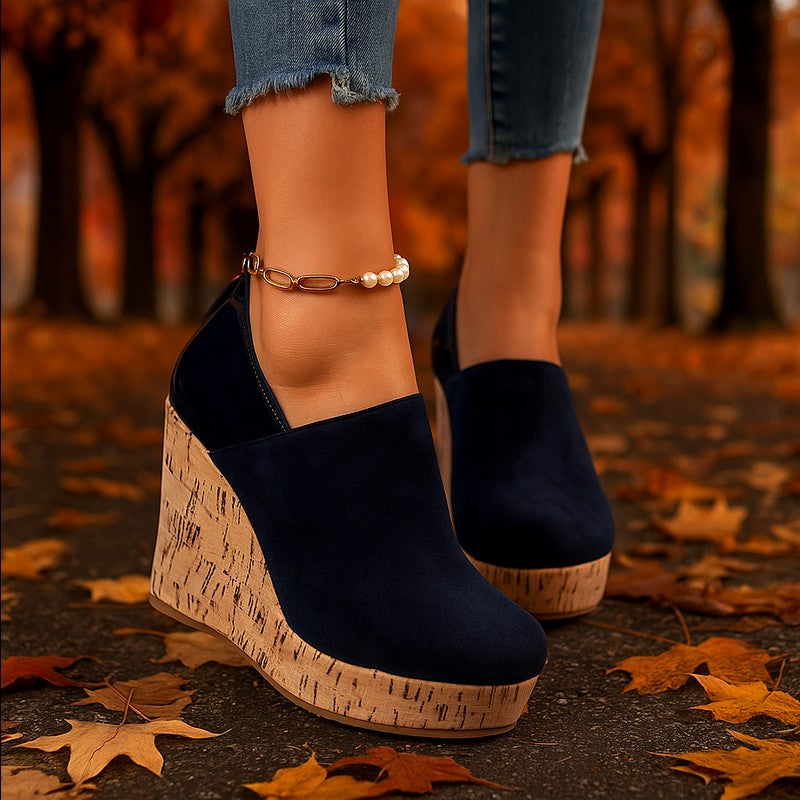 Arianwen - Women’s Cork Wedge Slip-On Mules